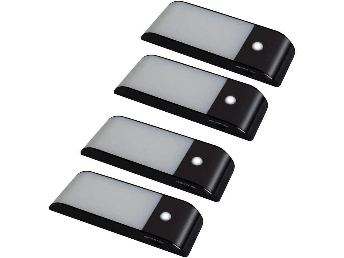 Luz Noturna Led Automática com Sensor de Movimento 4 Pacotes Luz Led Branca Recarregável Usb com 3 Modos Automático/Branco/Luz Lâmpada Noturna