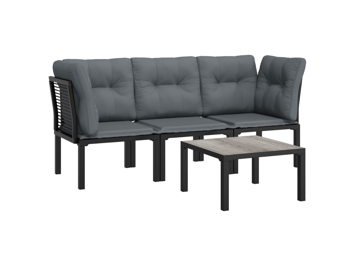 Garden Lounge Set, Garden Lounge Sets Vidaxl Preto Rattan / Vime (n/a)