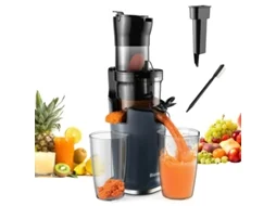 Centrífuga De Pressão Fria Com Funil De 78mm/3.07in Motor Potente De 200w E 40 65rpm Máquina De Suco Lenta E De Baixo Ruído Biolomix