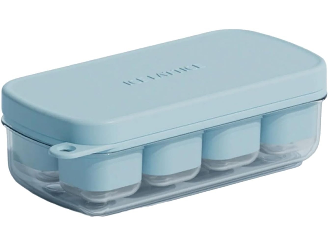 Forma De Gelo De Silicone Com Tampa - Fácil De Desenformar - Para Congelador E Bebidas