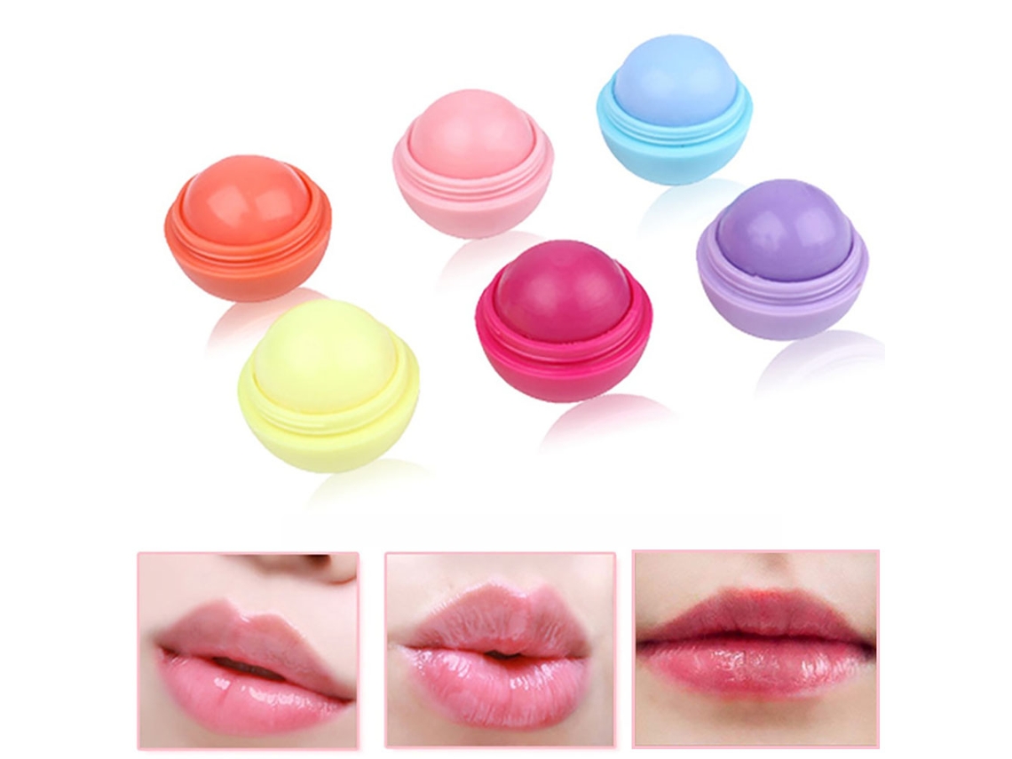 6 unidades de bálsamo labial e brilho natural nutritivo