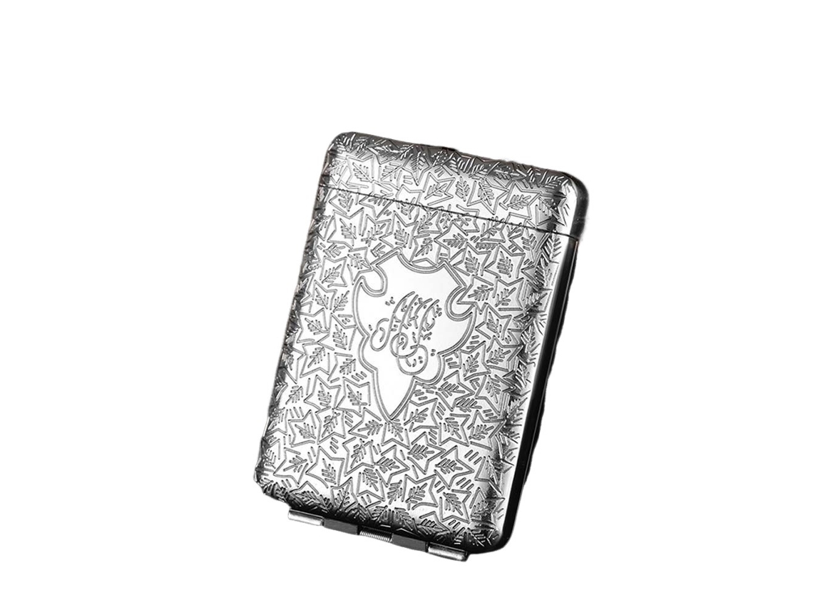 Porta-cigarros Triplo De Metal - Capacidade Para 16 Cigarros King Size Silver