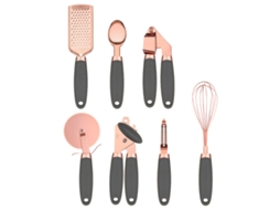Conjunto de Utensílios de Cozinha com Cores 7 Peças Utensílios de Aço Inoxidável Revestido a Cobre NEVEANCE