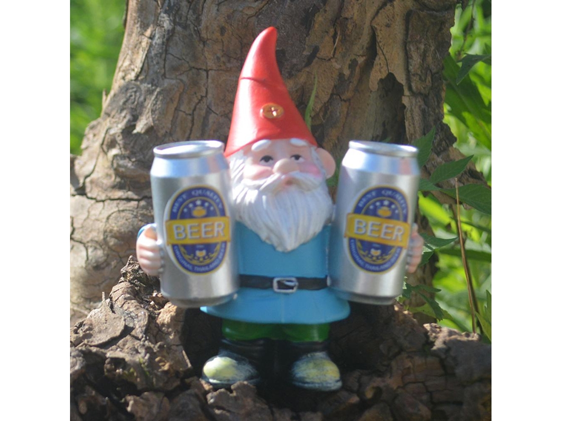 Decoração Jardim Bonecos Anão Cerveja Resina Estátuas Gnomos