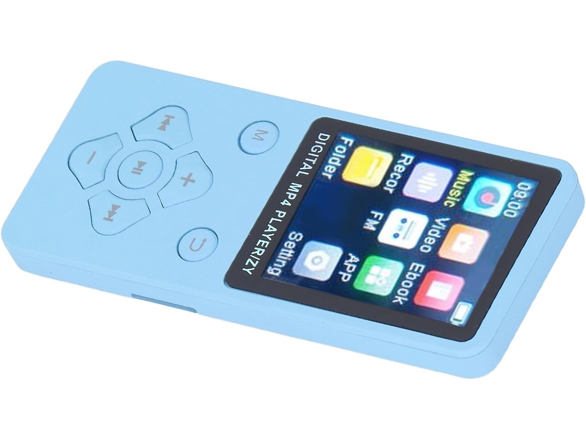 Reprodutor MP4/MP3 de 32 GB com tela de 32 GB, portátil, multifuncional, tela colorida de 5 polegadas, controle de música HiFi (azul)