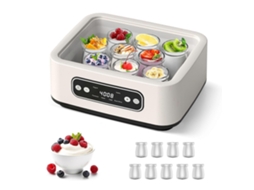 Iogurteira Grega Com Timer De 36 Horas, Controle De Temperatura, Potes De Aço Inoxidável E Vidro Para Iogurte E Queijo Caseiros.