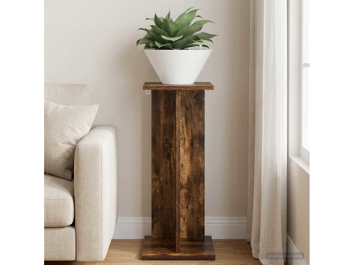 Vidaxl Suporte Para Plantas Carvalho Fumado 25 X 25,5 X 60,5 Cm