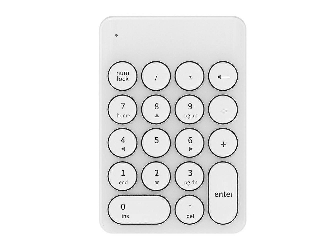 Teclado Sem Fio Para Jogos, Mini Teclado Digital De 18 Teclas E Teclado Numérico De 2,4 Ghz Everley891 (branco)