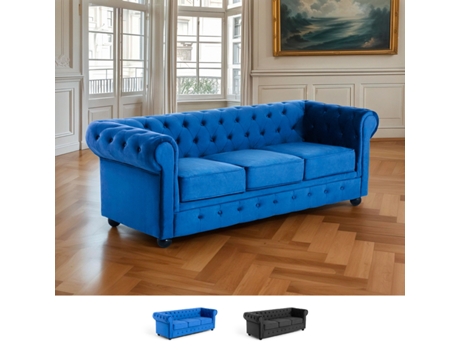 Sofá Chesterfield Velvet 3 lugares estilo vintage clássico Norwich Modus Sofá