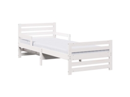 Conjunto de 2 Estruturas da Cama Branco 80x200 cm Madeira de Pinheiro Sólida MAISON EXCLUSIVE