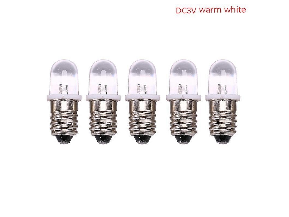 Rebe 5 Peças de Bombilla Led E10 Cc 3v 4.5v Indicador Lâmpada Lanterna Antiga Cor Branco/branco Quente