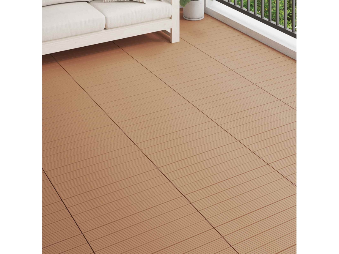 Vidaxl Telha De Deck 6 Unid. Castanho 60 X 30 Cm Wpc