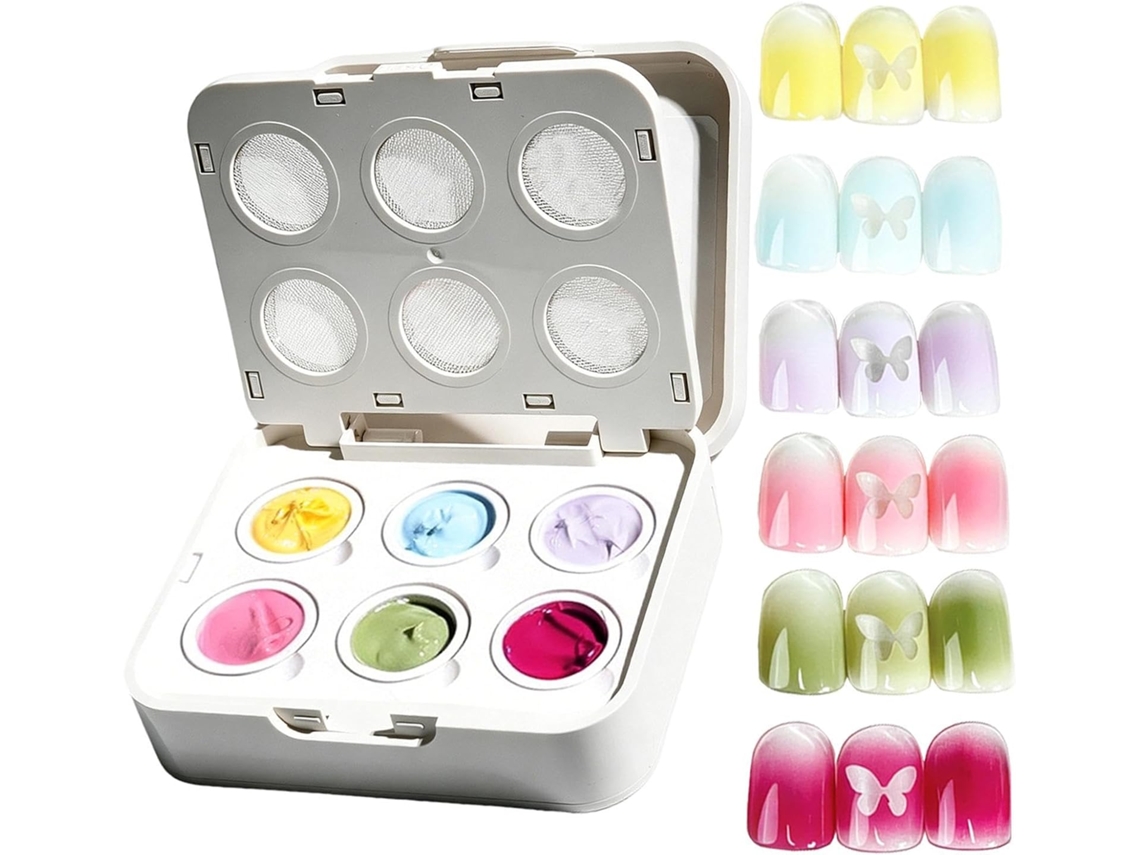 Esmalte Em Gel Para Manicure, Efeito Degradê, 6 Cores.