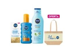 Conjunto Proteção Solar Sun Bronze Perfeito Brinde Bolsa De Praia NIVEA