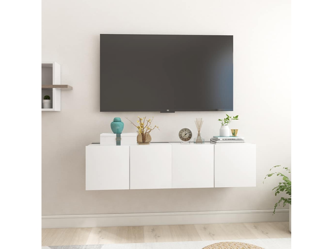 Vidaxl Móveis De Tv Para Parede 2 Pcs 60x30x30 Cm Branco