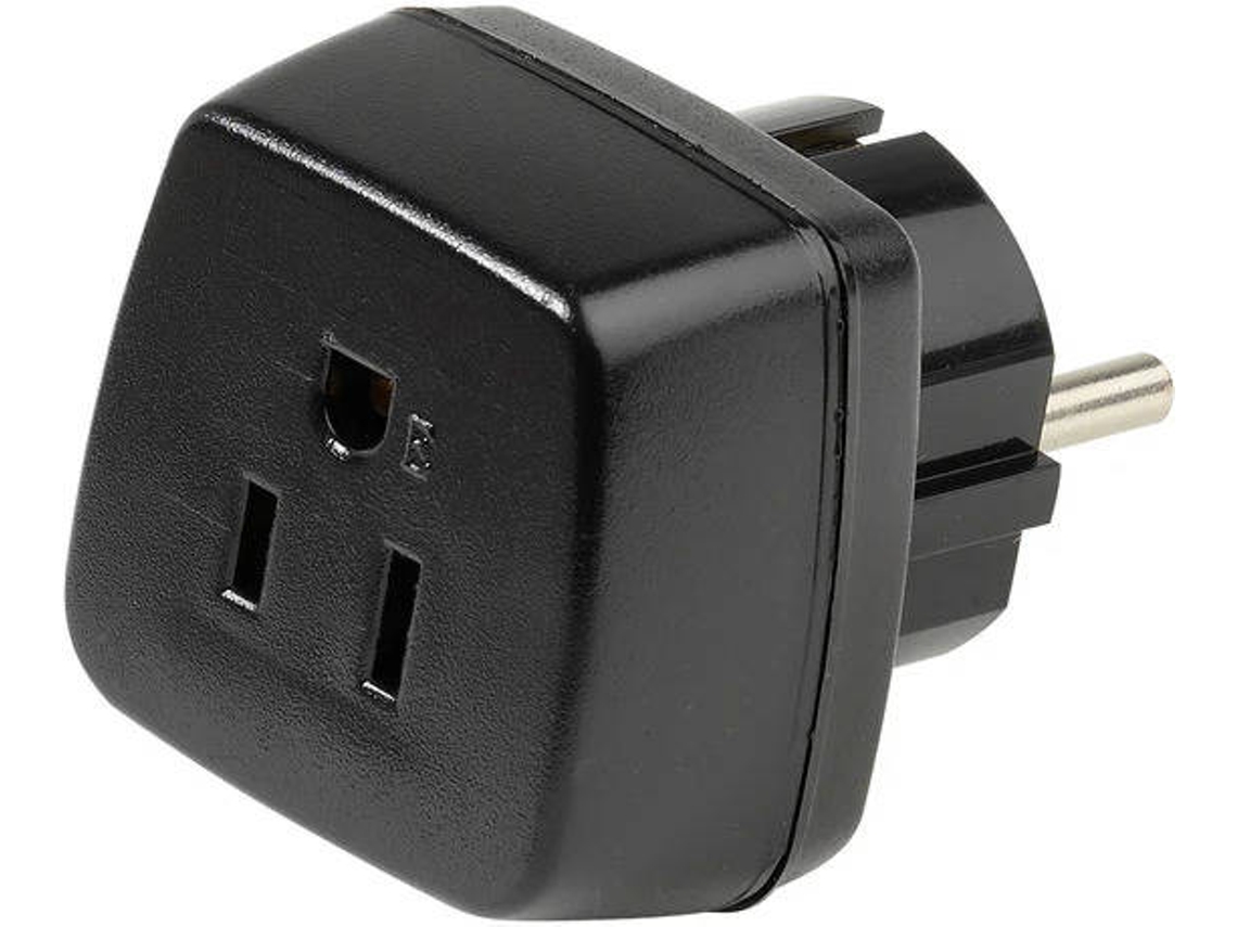 Adaptador de Viagem VIVANCO USA para EU Schuko (Preto)