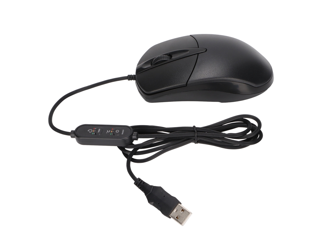 Aetheria mouse Aquecido com Fio 3 Níveis Ajustáveis 1600dpi Preto Ergonômico para Windows os X Desktop Laptop