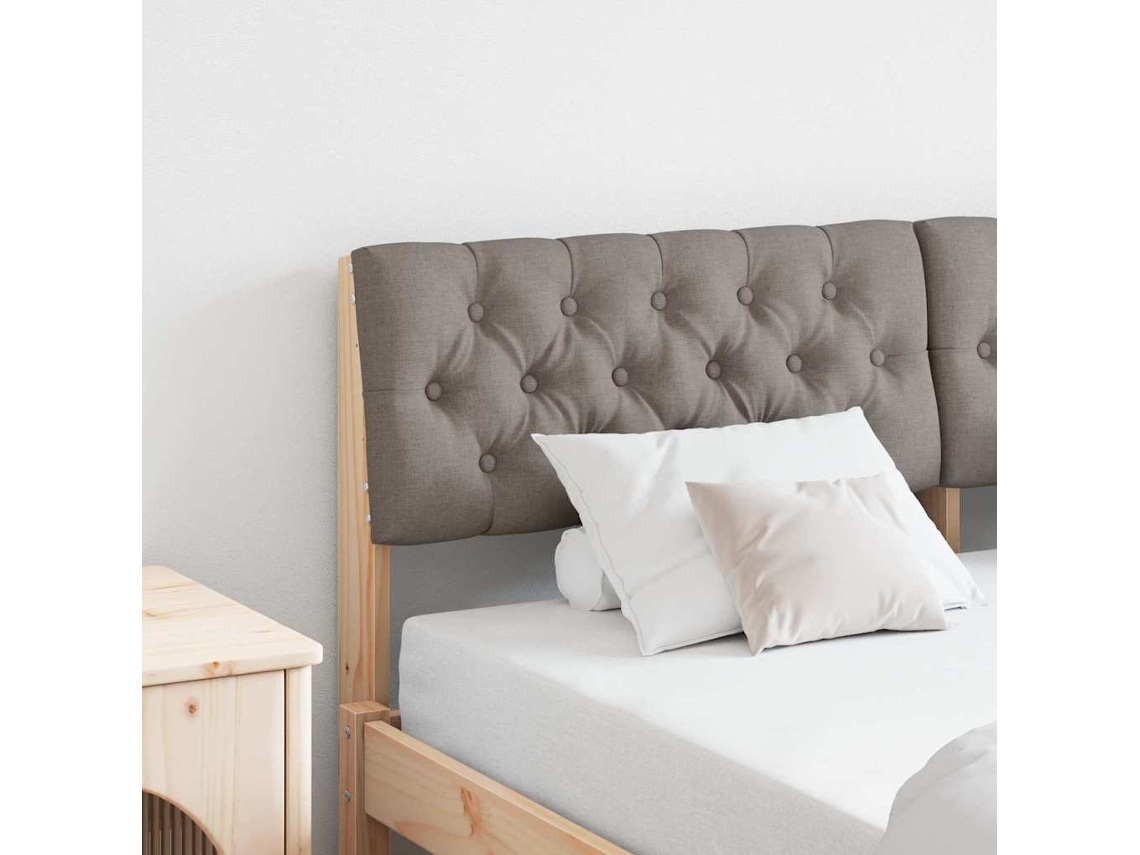 Vidaxl Cabeceira Estofada Cinzento-acastanhado 140 Cm