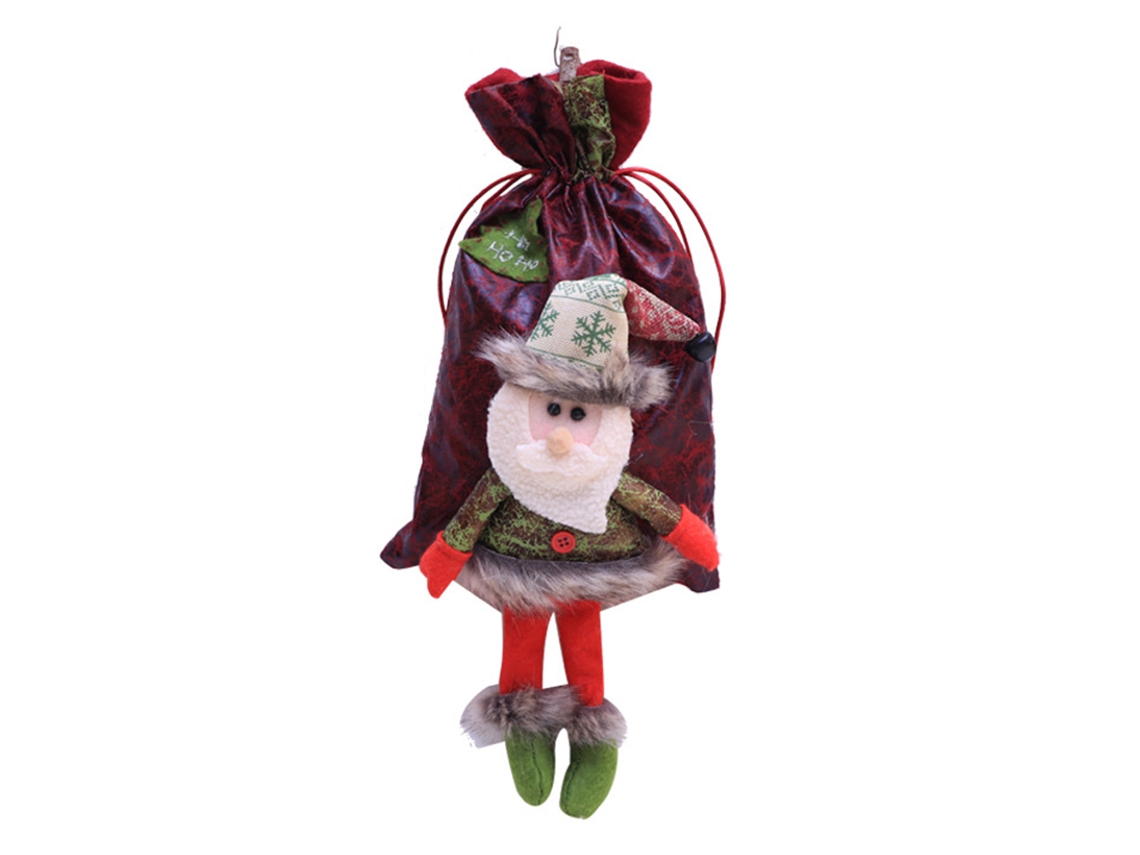 Laxiscreed Sacolinha De Natal Em Pele Com Fecho De Cordão Para Presentes Elegantes