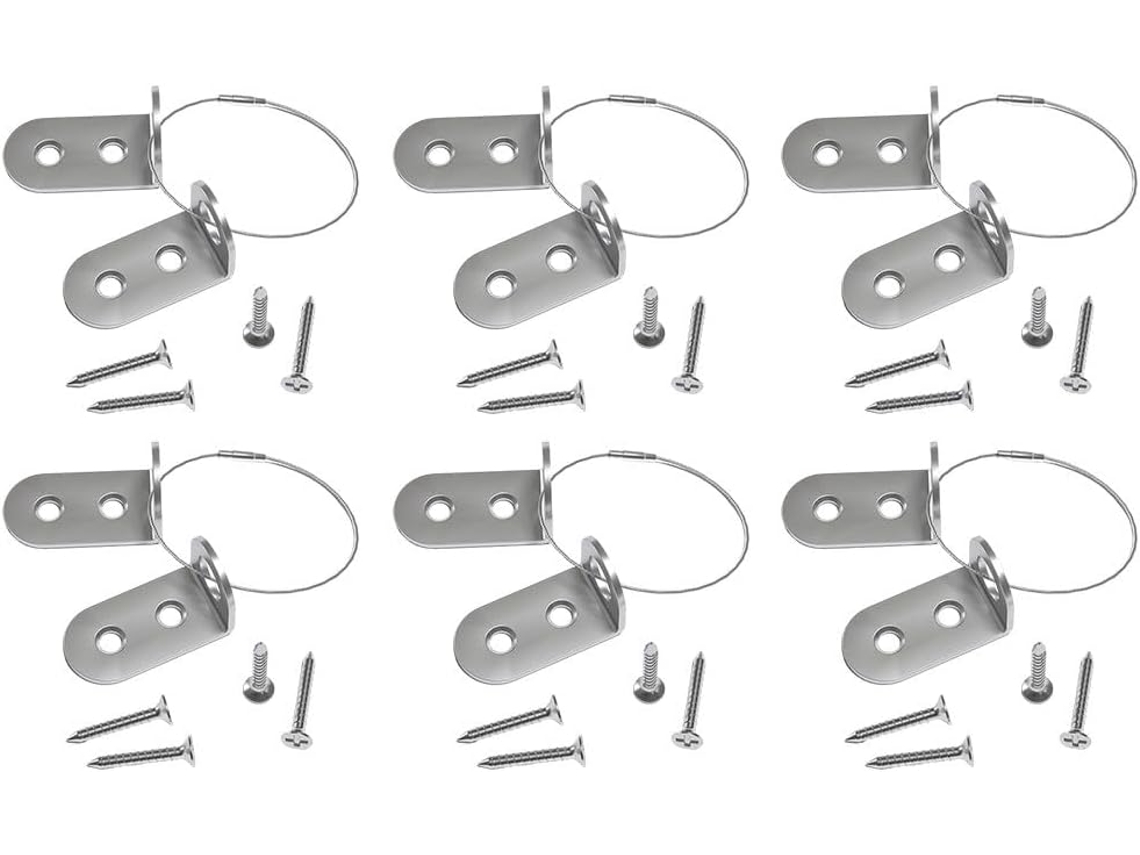 Conjunto De 6 Dispositivos Anti Tombamento Para Armários, Suportes De Tv E Estantes Angulares Aço Para Cabos, Capacidade