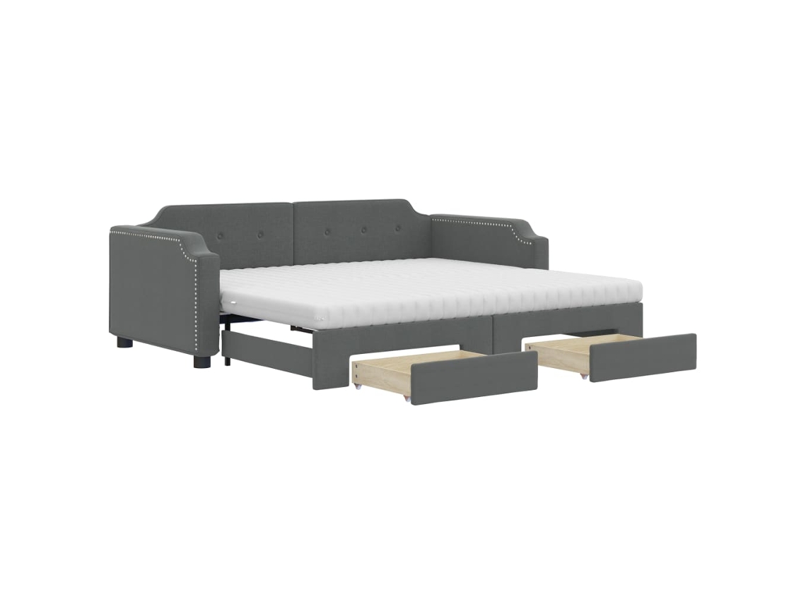 Daybed With Trundle, Daybeds With Trundles Vidaxl Cinzeto Tecido (80 X 200 Cm)