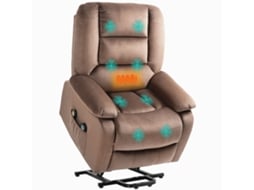 Poltrona Reclinável com Função de Massagem, Dimensões: 90x93x110 Cm, Marrom. SINI TECH STORE
