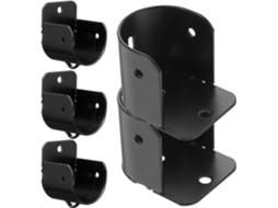Conjunto Sewacc de 6 Suportes U para Varão Armário, Flange Encaixe em Ferro Formato U, Preto, para Varão de