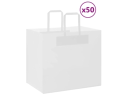 Vidaxl Sacos De Papel 50 Unid Com Alças Branco 32x22x28 Cm
