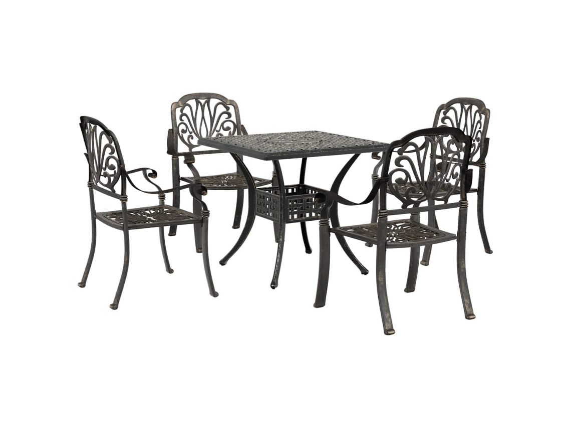 Maison Exclusive - 5 Pcs Conjunto De Jantar Para Jardim Alumínio Fundido Bronze