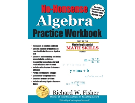 Livro No-nonsense Algebra Practice Workbook De Richard W Fisher (inglês)