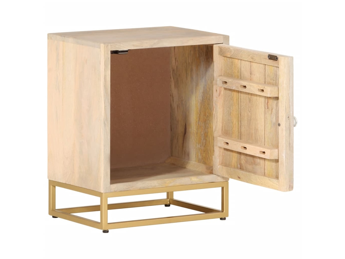 Maison Exclusive - Mesa De Cabeceira 40x30x50 Cm Madeira De Mangueira Maciça/ferro