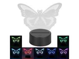 Luz Noturna 7 Cores Toque Usb Bateria 3d para Quarto Bebê