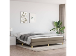 Vidaxl Estrutura De Cama Com Molas 200x200 Cm Tecido Cinzento-acastanhado