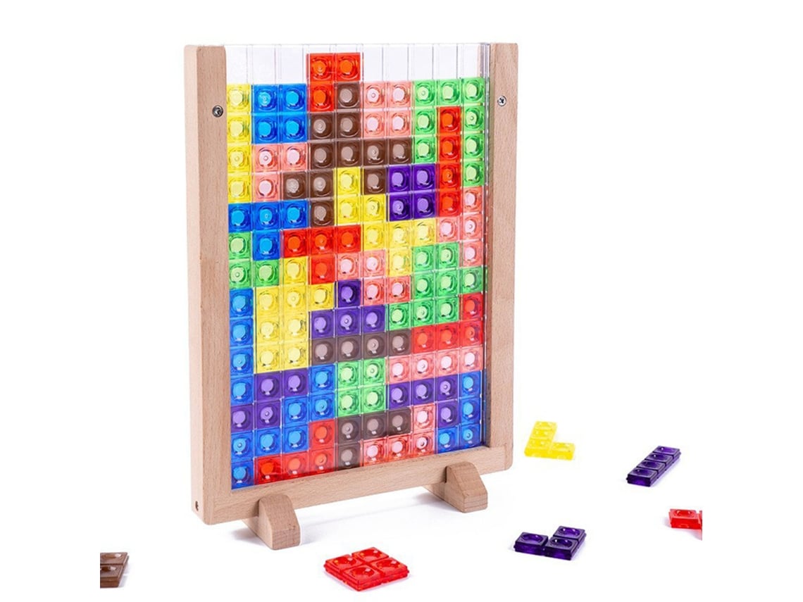 Ats juguete de Quebra cabeça Transparente 3d, Cubo Mágico com Blocos de Madeira, Tabuleiro Educatsivo de Jogo