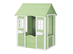 Casinha de Brincar para Crianças Kuoldsvin Madeira 144x102x90 Cm Verde/branco En.casa