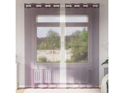 Vidaxl Cortinas De Voile Com Ilhós 2 Pcs Roxo 140x245 Cm