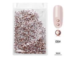 1440 Peças/bolsa De Pedras De Vidro Coloridas Para Unhas, Adornos De Manicure Com Strass (champanhe)
