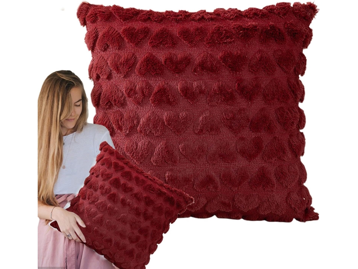Fronhas para o Dia Dos Namorados Decorativas Quadradas com Estampa de Coração, Macias e Perfeitas CHABERLU