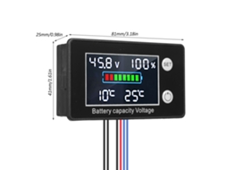 Testador de Capacidade de Bateria com Alarme e Display LCD, 9V-100V, Monitor de Tensão Digital