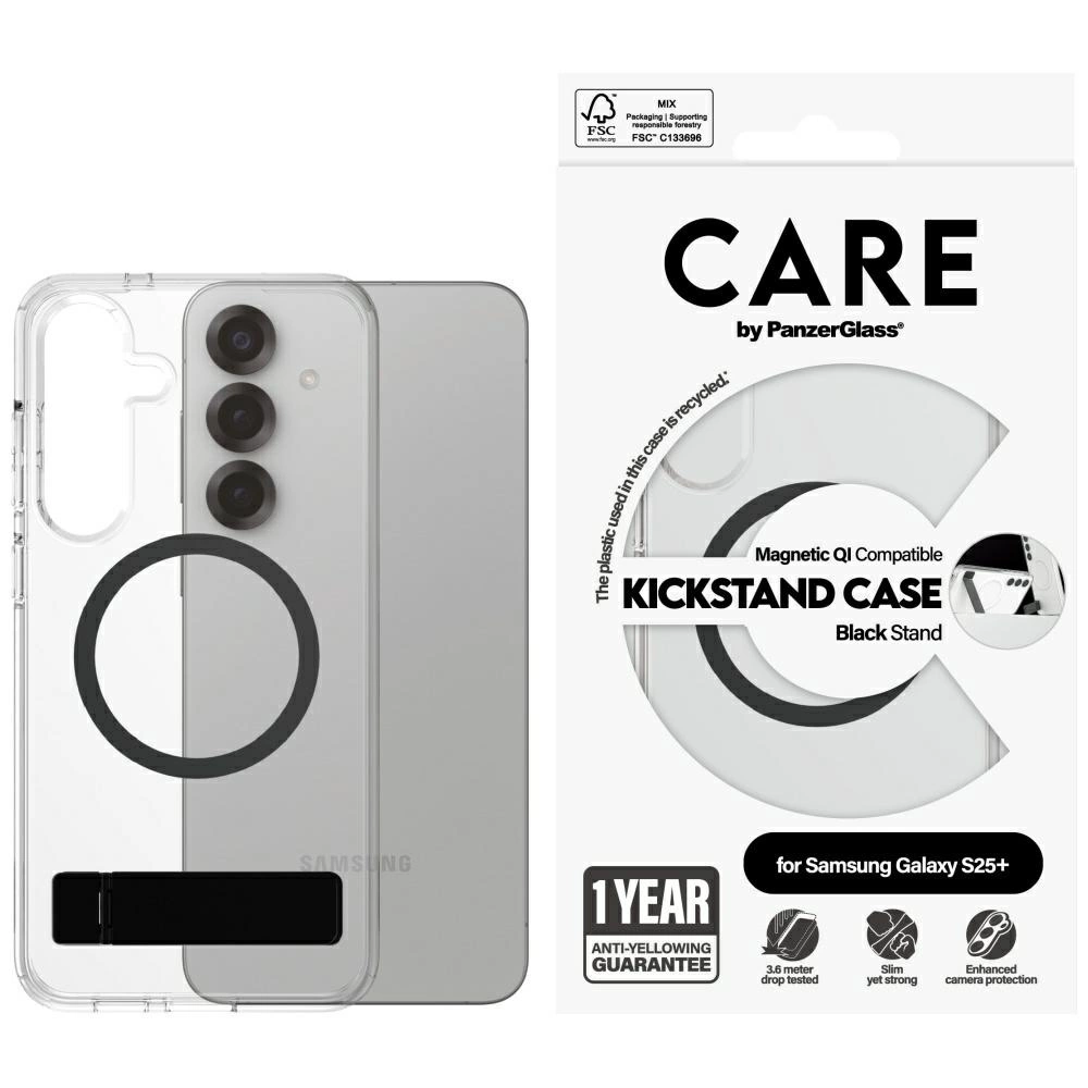 Capa De Vidro PANZERGLASS Para Samsung Galaxy S25 Com Suporte Qi Transparente