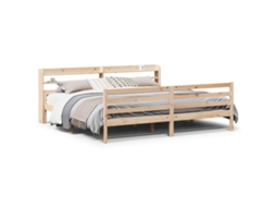 Bed Frame, Bed Frames Vidaxl Marrom Madeira (200 X 200 Cm)