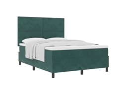 Cama Box com Colchão Verde Escuro 160 X 200 Cm Veludo MAISON EXCLUSIVE