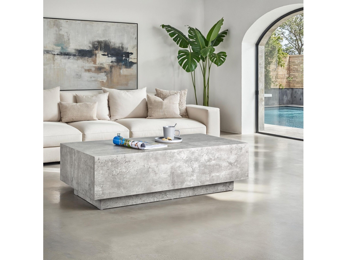 Mesa de centro Lasley con capacidad de carga de 45 kg, aspecto hormigón Tectake