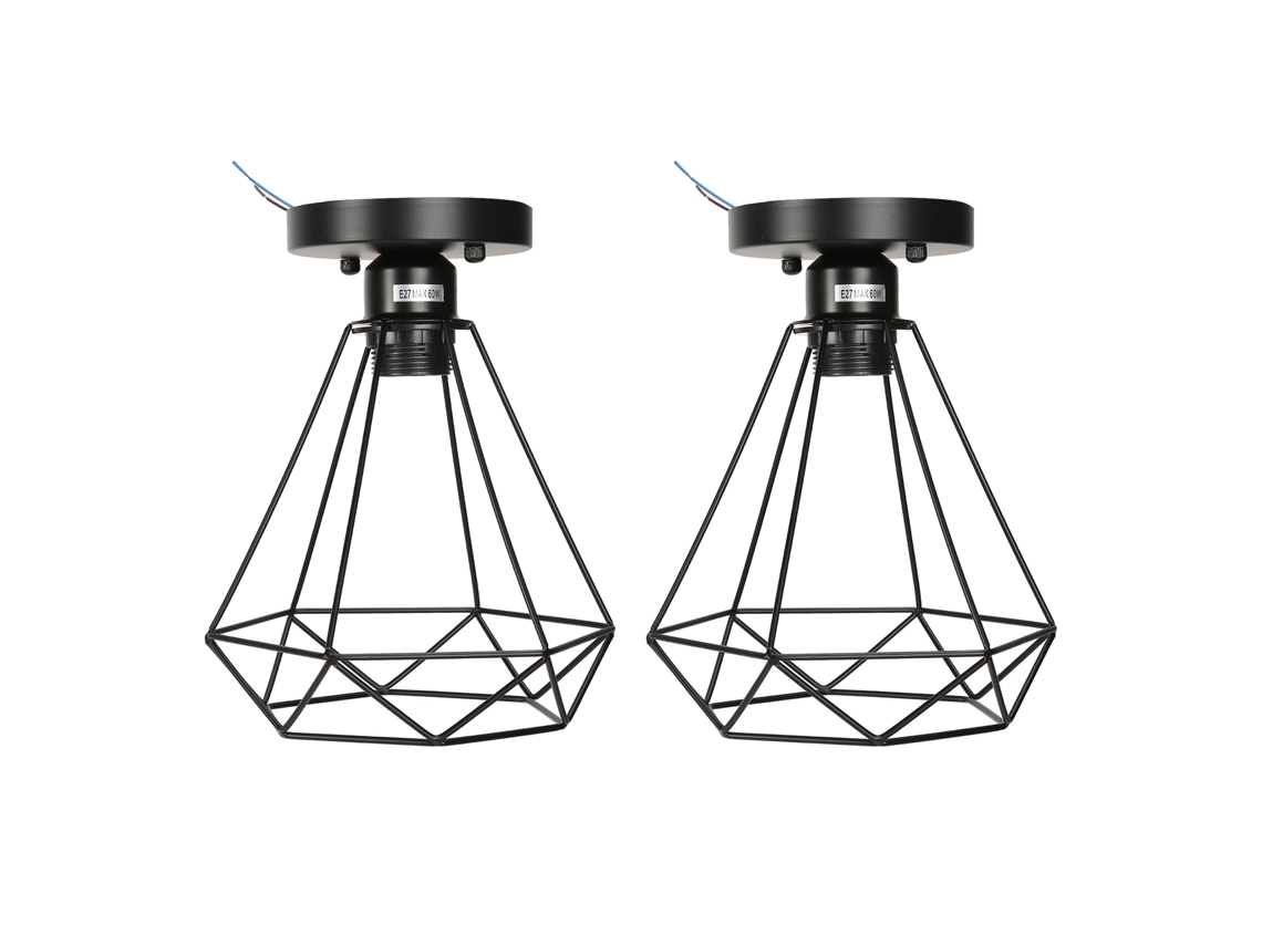 2026 protector de Jaula para Lámpara de Techo Con Base de Soportes Estilo Vintage Industrial para Bombillas E27