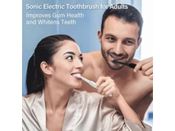 Escova De Dentes Elétrica Para Casal, Com 8 Cabeças De Escova, 5 Modos De Limpeza, À Prova D'água Ipx7 - Escova De Dentes Elétrica Recém-atualizada.