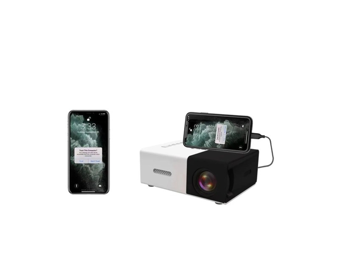 Projetor de home theater portátil Slwomoose, compatível com plugue da UE