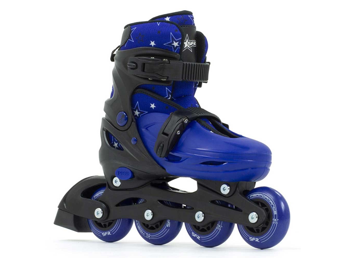 Patins Inline Ajustáveis Plasma Azul Preto Eu 33-37Sfr Skates