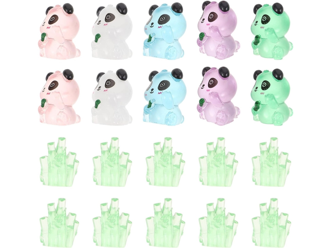 Miniaturas de Panda Brilhantes e Fofas Feitas de Resina, Perfeitas para Artesanato e Decoração de Bolos. Ideais para CHABERLU