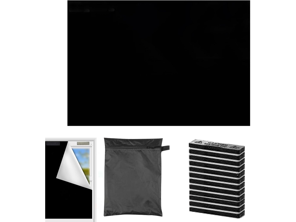 Cortina blackout portátil com ímã para janelas, ideal para autocaravanas e vans.