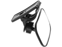 Espelho retrovisor interno inclinado para carro infantil, preto, resistente, com engate de pressão.